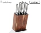 Stanley Rogers 6-Piece Acacia Knife Block Set - Natural/Black/Silver 1