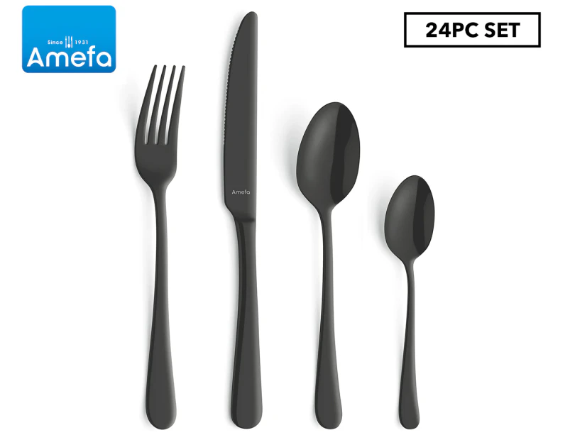 Amefa 24-Piece Austin Cutlery Set - Matte Black