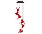 Bestier Colorful Solar Wind Chimes Gardening Gift for Mother And Grandma Christmas Decoration-RedBird