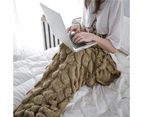 Bestier Mermaid Tail Blanket for Kids Hand Crochet Snuggle Mermaid Sleeping Bag Blanket-Coffee