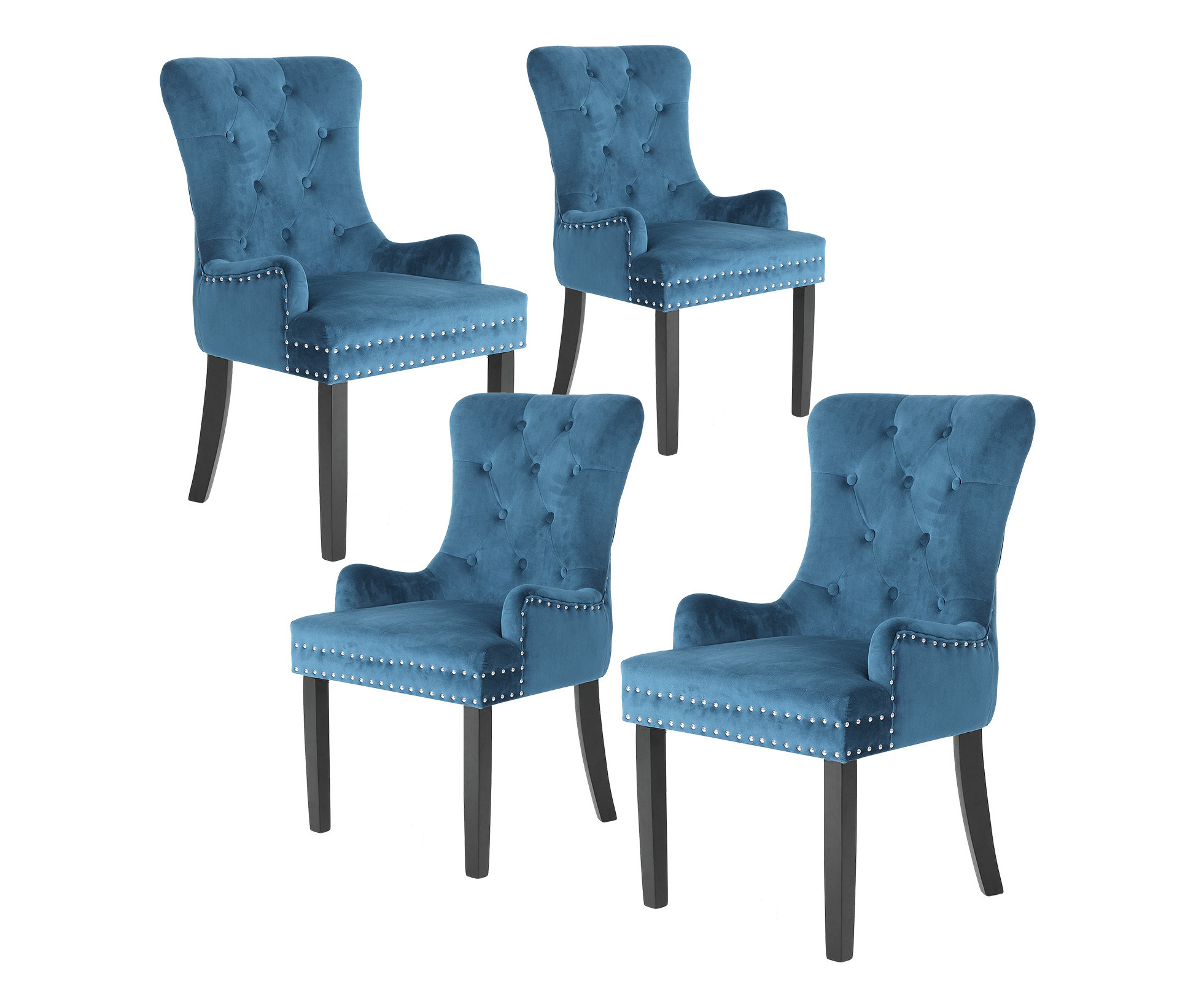 blue studded chair