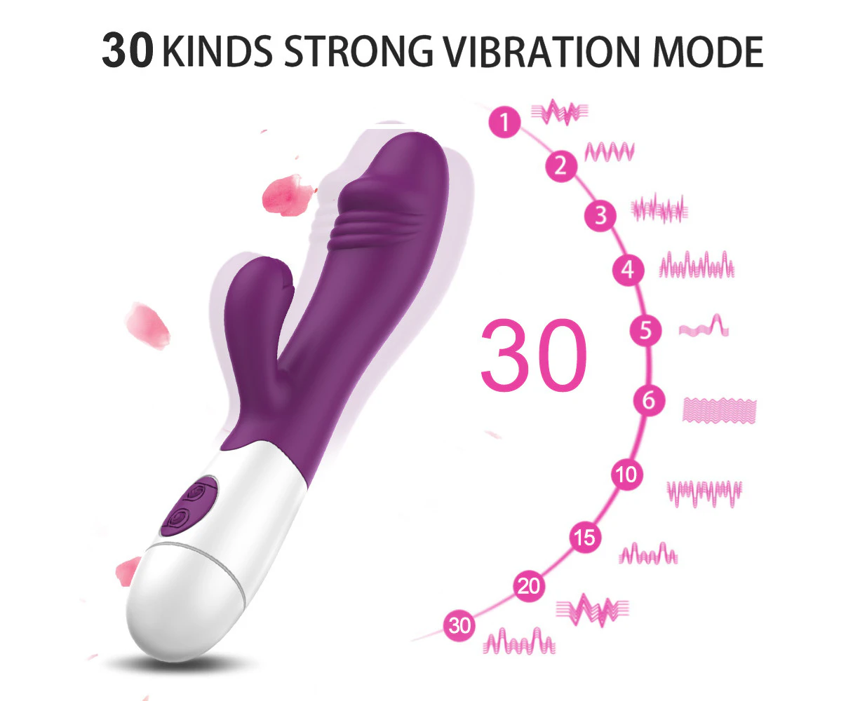 Miraco Multi-Speed Powerful Realistic Dildo Rabbit Vibrator Purple