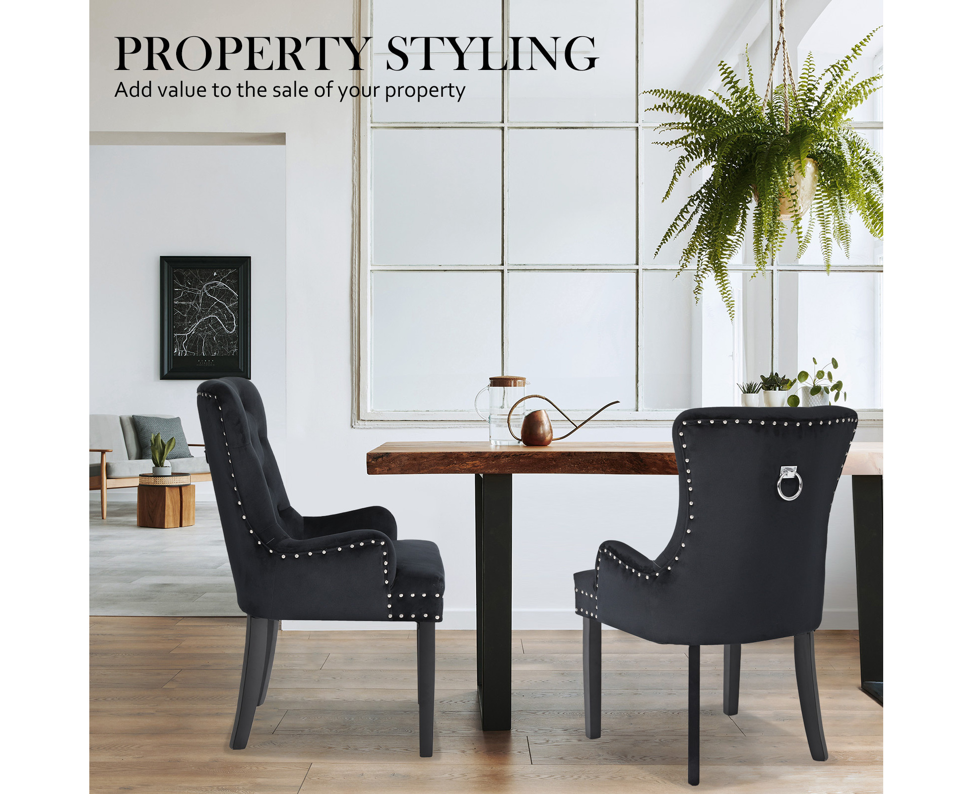 Studded dining chairs with ring hot sale