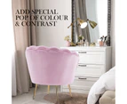 La Bella Armchair Lounge Chair Accent Velvet Shell Scallop - Pink