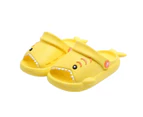 Dadawen Boys Girls Lightweight Open Toe Sandals Cute Shark Shower Summer Slippers-Yellow