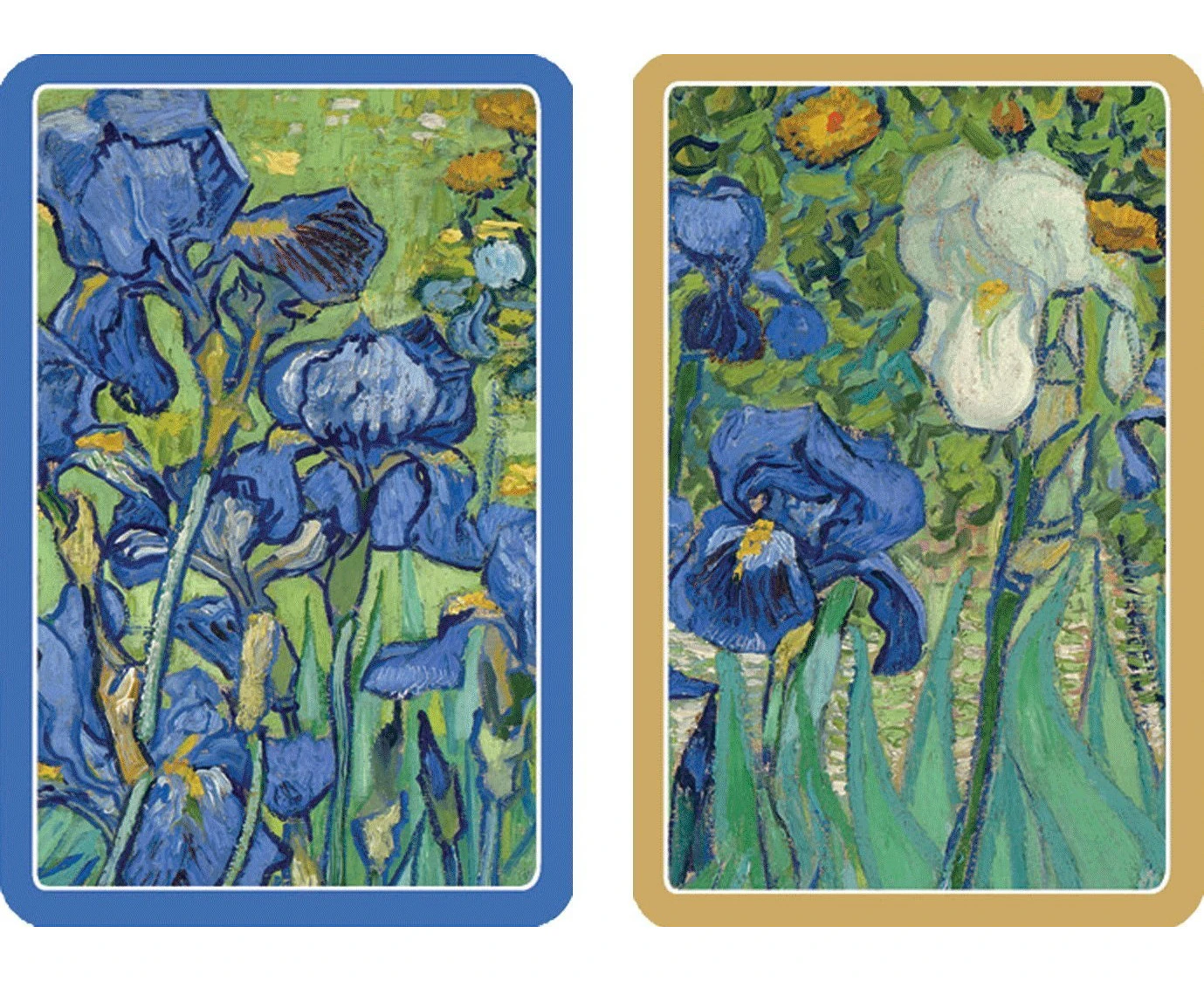 Entertaining with Caspari Double Deck of Bridge Playing Cards, Jumbo Type, Van Gogh Irises