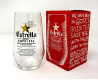 Estrella Beer Glass 330ml/33cl (1 Glass) - Gift Boxed - from GarageBar