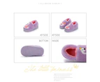Dadawen Toddler Boys Girls Warm Cute Home Slippers Winter Indoor House Shoes for Kids-Pink