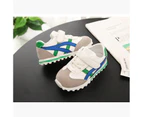 Dadawen PU Leather Boys And Girls Sneakers Kids Running Shoes-Green