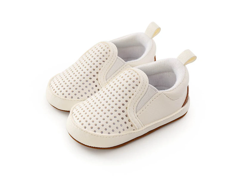 Dadawen Baby Girls Boys Canvas Shoes Soft Sole Walking Shoes Non-slip Sneakers-WhitePUWhite