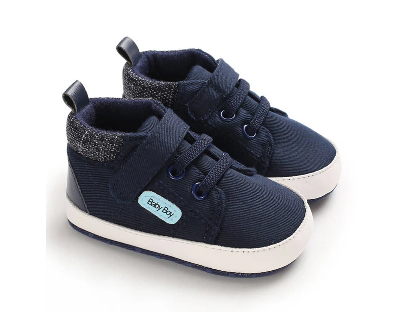 Dadawen Baby Boys Girls High-Top Sneakers Anti-Slip Soft Sole Shoes 0-18 Months-Blue
