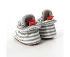 Dadawen Newborn Baby Soft Fleece Booties Toddler Slippers Socks Winter Ankle Crib Shoes-LightGrey