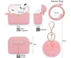 iMomo AirPods Pro Case for Apple Furry Ball - Protective Silicone Cover, Scratch Resistance (Peach Pink)