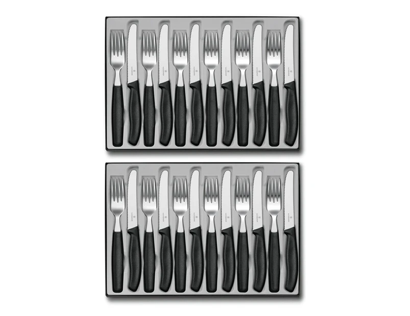 24pc Victorinox Classic Knife & Fork Set Kitchen Cutlery Stainless Steel Knives