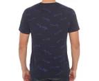 Tommy Hilfiger Men's Tino Script Tee / T-Shirt / Tshirt - Navy Blazer