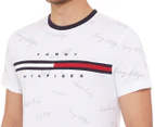 Tommy Hilfiger Men's Tino Script Tee / T-Shirt / Tshirt - Bright White