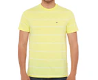 Tommy Hilfiger Men's Daniel Stripe Tee / T-Shirt / Tshirt - Yellow Iris/White