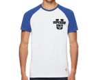 Superdry Men's Chenille Varsity Raglan Tee / T-Shirt / Tshirt - Mazarine Blue