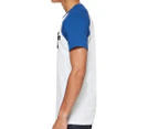 Superdry Men's Chenille Varsity Raglan Tee / T-Shirt / Tshirt - Mazarine Blue