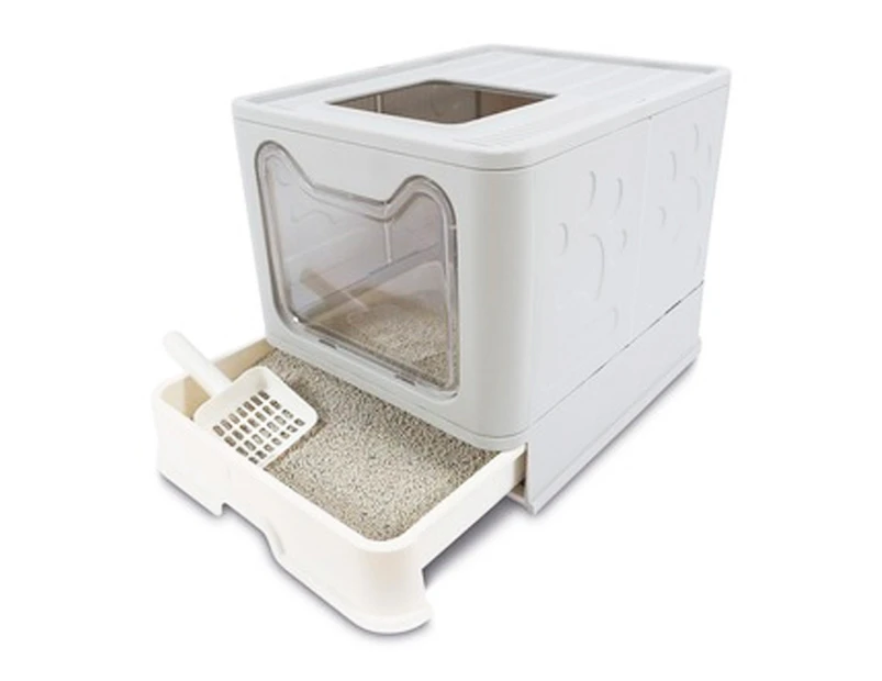 M-Pets SILE Pet Cat/Kitten Enclosed Drawer Front/Top opening Litter Box/Tray Set