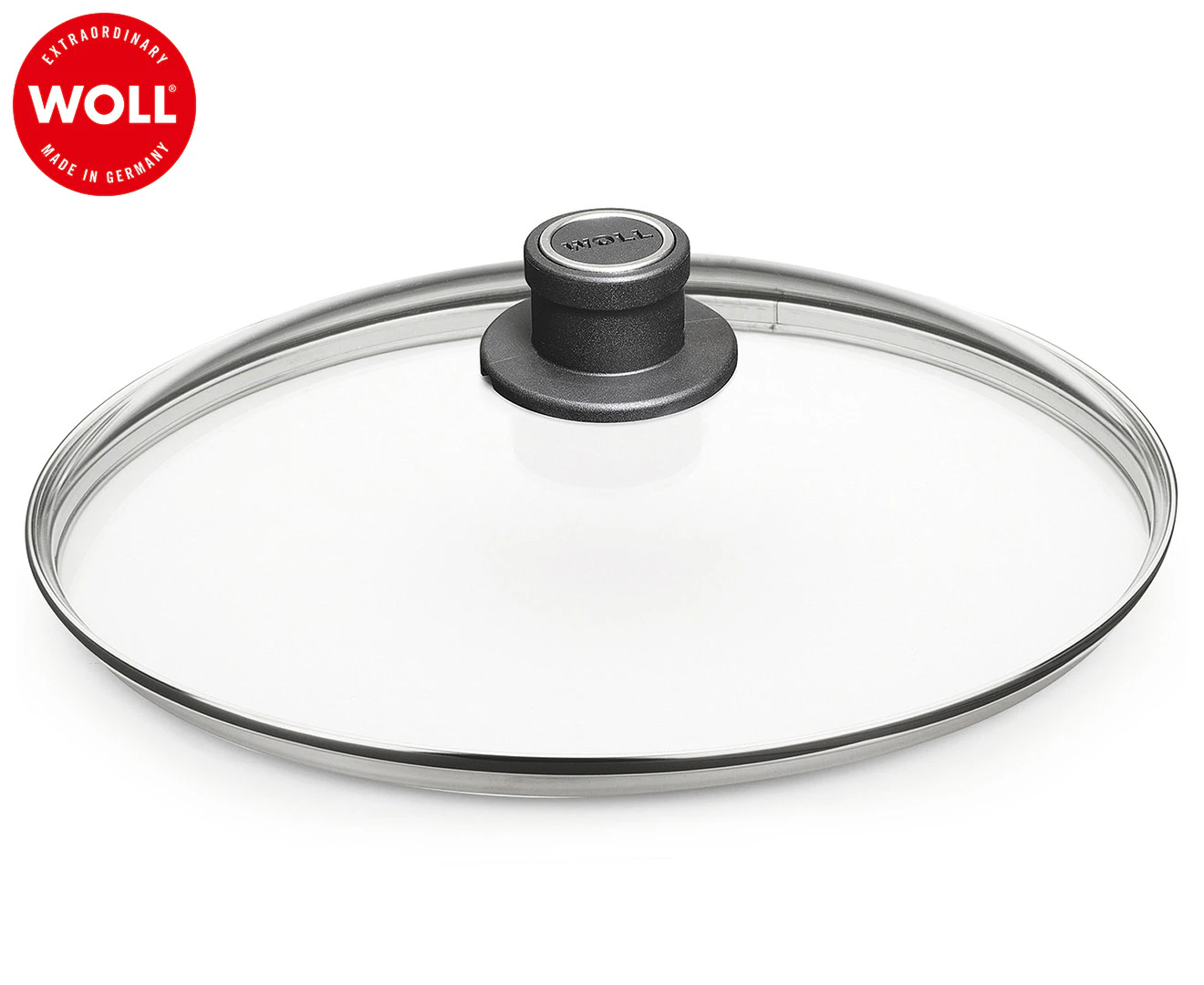 Woll 30cm Diamond Lite Fixed Knob Safety Glass Lid