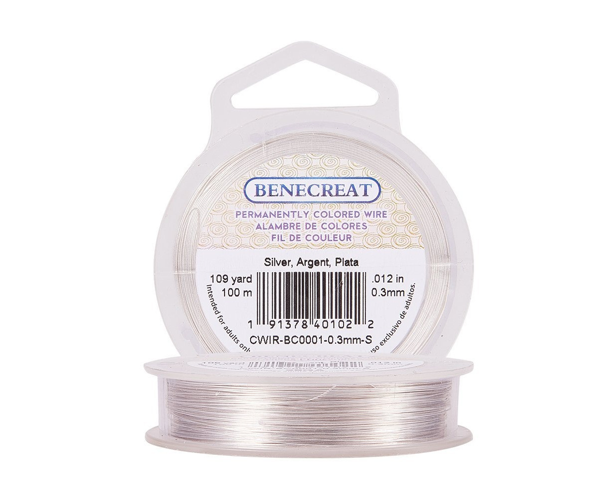 Tarnish Resistant Wire Gold and Silver 2 Color/Set 10M/11Yard per color BENECREAT 2PCS 0.8mm Mixed color 20 Gauge 