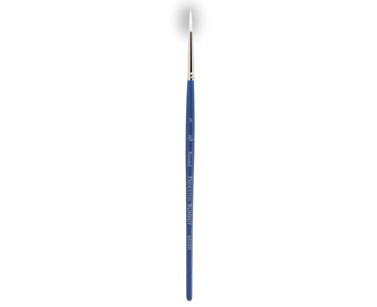 (Round Size 3, Round) - Princeton Artist Brush Summit, Brushes for Watercolour and Acrylic Series 6850, Round White Synthetic Hair, Size 3