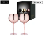 Set of 2 Tempa 600mL Aurora Gin Glasses - Rose