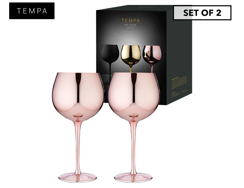 Set of 2 Tempa 600mL Aurora Gin Glasses - Rose