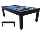 7FT  POOL TABLE SNOOKER BILLIARD TABLE WITH DINING TABLE TOP