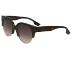 McQ Modified Round Sunglasses - Shiny Havana/Gold/Brown