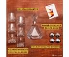 Nou Living Luxury Crystal Whiskey Decanter Set with 6 Crystal Whiskey Glasses | 11-Piece Whisky Decanter Gift Set | ROYALE 5
