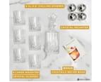 Nou Living Luxury Crystal Whiskey Decanter Set with 6 Crystal Whiskey Glasses | 11-Piece Whisky Decanter Gift Set | ELEGANCE 5