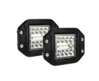 LIGHTFOX 2x 5inch LED Work Light Flush Mount Spot Flood Reverse Offroad 4x4