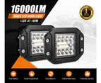 LIGHTFOX 2x 5inch LED Work Light Flush Mount Spot Flood Reverse Offroad 4x4