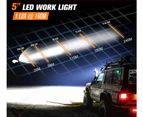 LIGHTFOX 2x 5inch LED Work Light Flush Mount Spot Flood Reverse Offroad 4x4