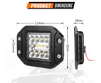 LIGHTFOX 2x 5inch LED Work Light Flush Mount Spot Flood Reverse Offroad 4x4