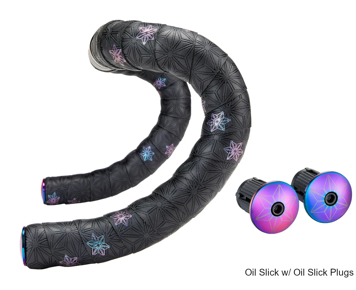 Supacaz Super Sticky Kush Galaxy Bartape - Oil Slick w/ Oil Slick Plugs