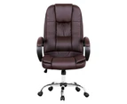 Oppsbuy Executive Office Chair Leather Computer Chairs Gaming Work Home Study High Back Armchair Brown