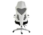 Ergonomic Office Chair High Back Adjustable Mesh Recliner Chair with Footrest White