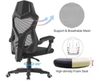 Ergonomic Office Chair High Back Adjustable Mesh Recliner Chair with Footrest Black