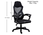 Ergonomic Office Chair High Back Adjustable Mesh Recliner Chair with Footrest Black