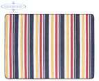 Sherwood 200x150cm Faux Linen Picnic Rug - Beach Stripes