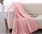 Dreamaker 160x120cm Coral Fleece Electric Heated Throw Blanket - Blush 3