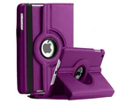 For Apple iPad 6th Gen Cover, iPad 6 Generation 9.7 2018 Leather Smart 360 Rotate Flip Stand Case Cover (Purple)