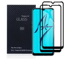 [2 PACK] Oppo AX7 Screen Protector Full Coverage Tempered Glass Screen Protector Guard (Black) - Case Friendly