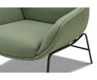 Mii Moss Green Designer Occasional Lounge Fabric Armchair