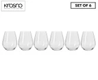 Set of 6 Krosno 400mL Harmony Stemless Wine Glasses