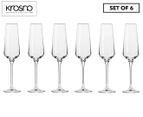 Set of 6 Krosno 180mL Avant-Garde Champagne Flutes