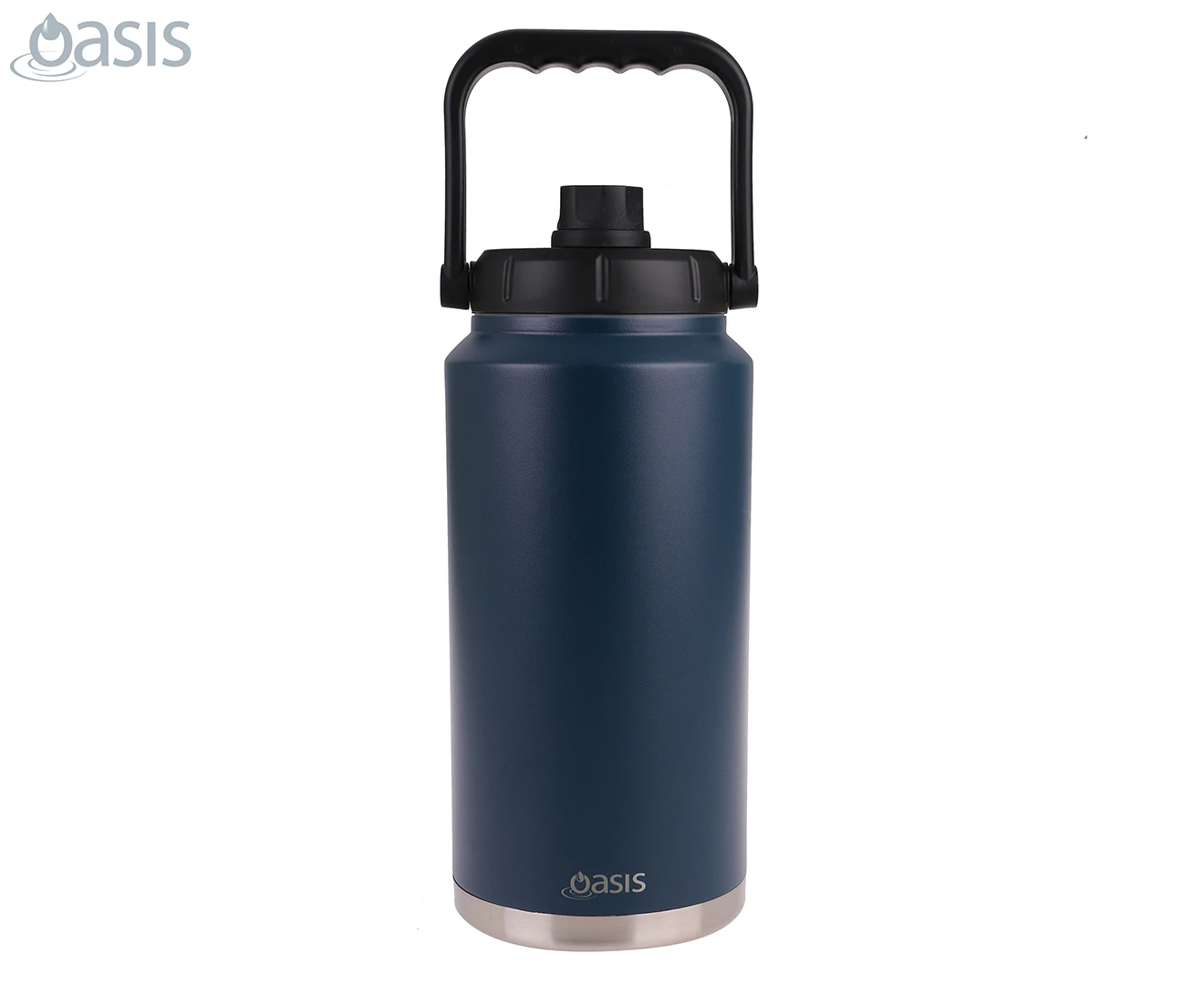 Oasis 3.8L Insulated Mini Jug Stainless Steel Water Bottle w/ Carry Handle Navy